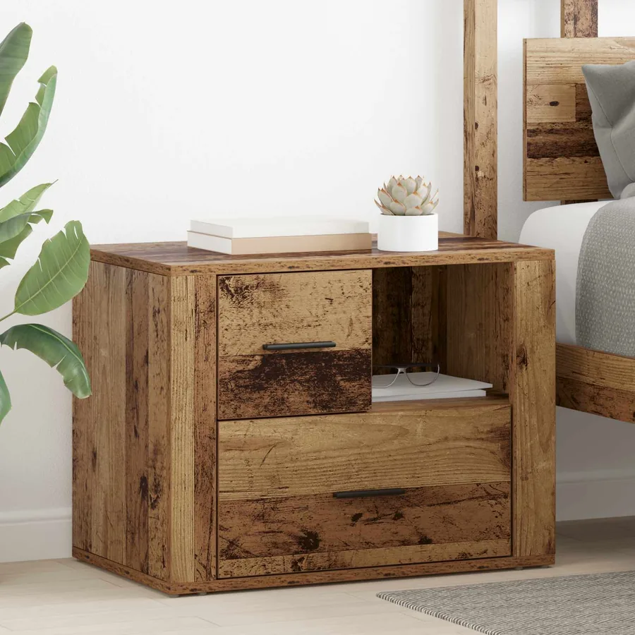 Cabinet de chevet Bois ancien 35 x 60 x 50 cm Bois d'ingénierie
