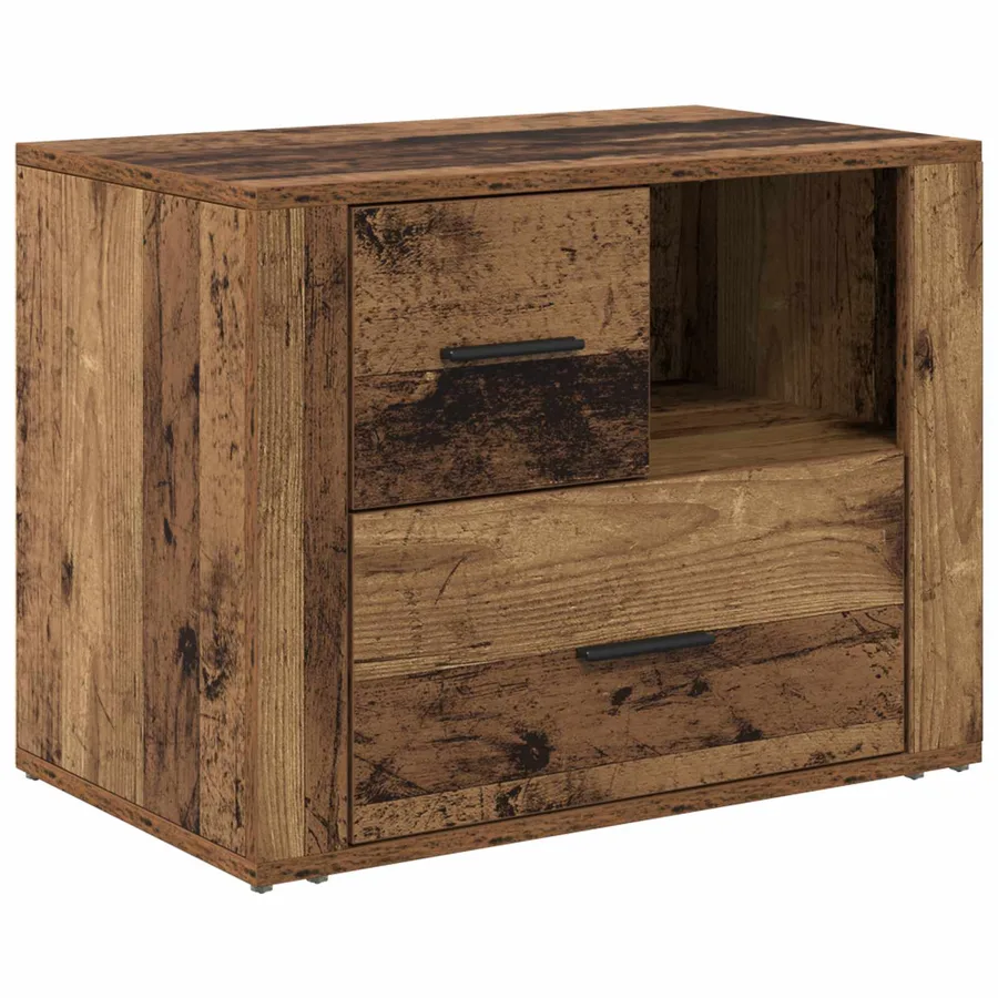 Cabinet de chevet Bois ancien 35 x 60 x 50 cm Bois d'ingénierie - 2