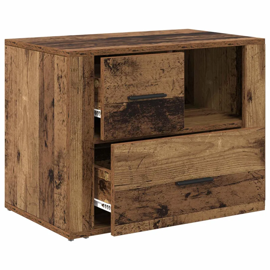 Cabinet de chevet Bois ancien 35 x 60 x 50 cm Bois d'ingénierie - 5