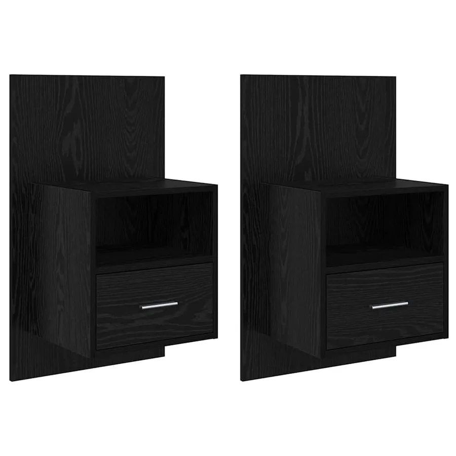 Cabinet de chevet avec tiroir 2 pcs Chêne noir 50 x 32.5 x 80cm - 2