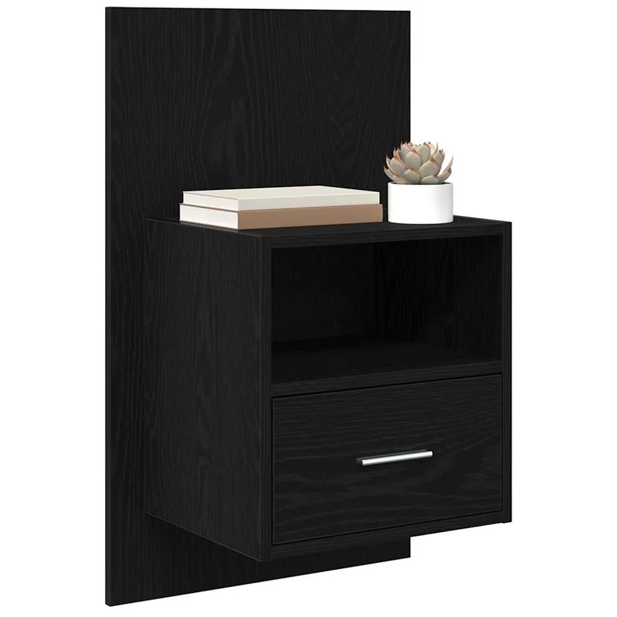 Cabinet de chevet avec tiroir 2 pcs Chêne noir 50 x 32.5 x 80cm - 3