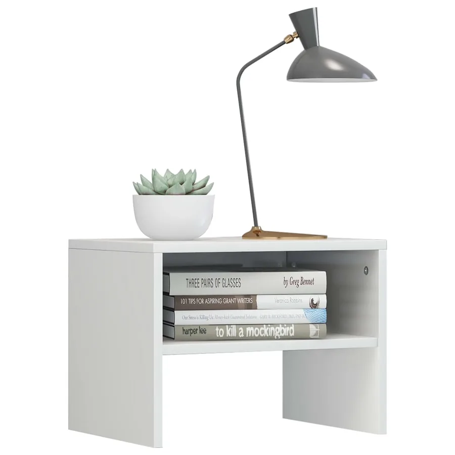 Tables de chevet 2pcs Blanc brillant 40x30x30cm Bois ingénierie - 3