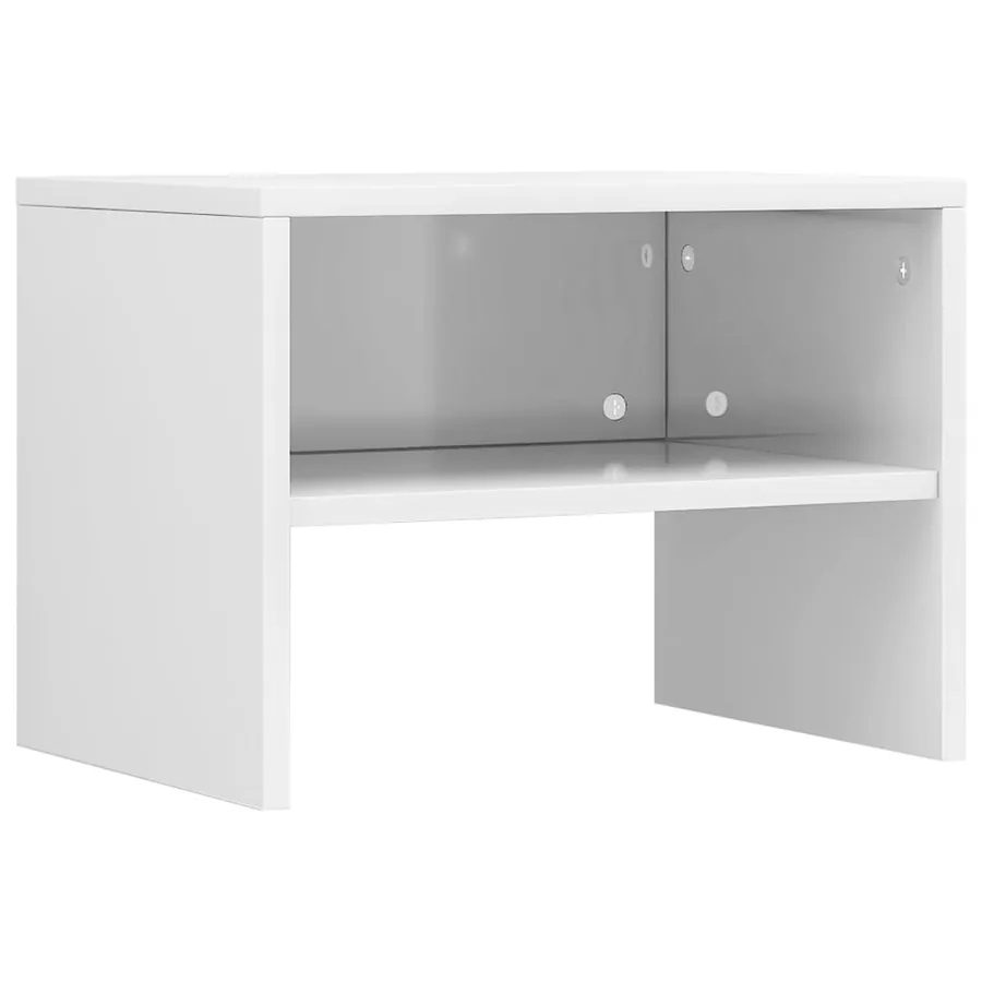 Tables de chevet 2pcs Blanc brillant 40x30x30cm Bois ingénierie - 4