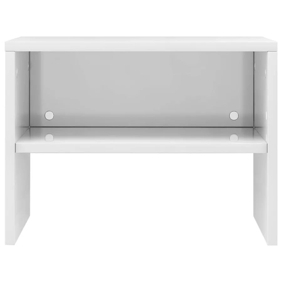 Tables de chevet 2pcs Blanc brillant 40x30x30cm Bois ingénierie - 5