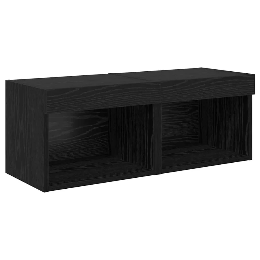 Meubles TV muraux 8 pcs Chêne noir Bois d'ingénierie - 6