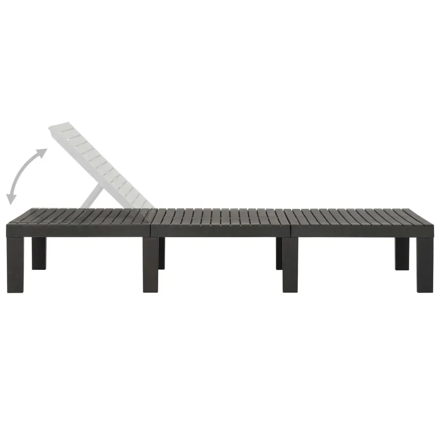 Chaise longue anthracite plastique - 30