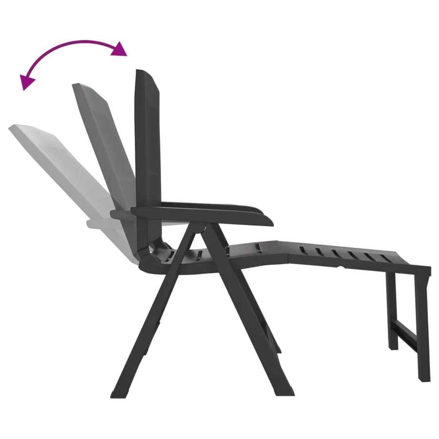 Chaise longue anthracite plastique - 6