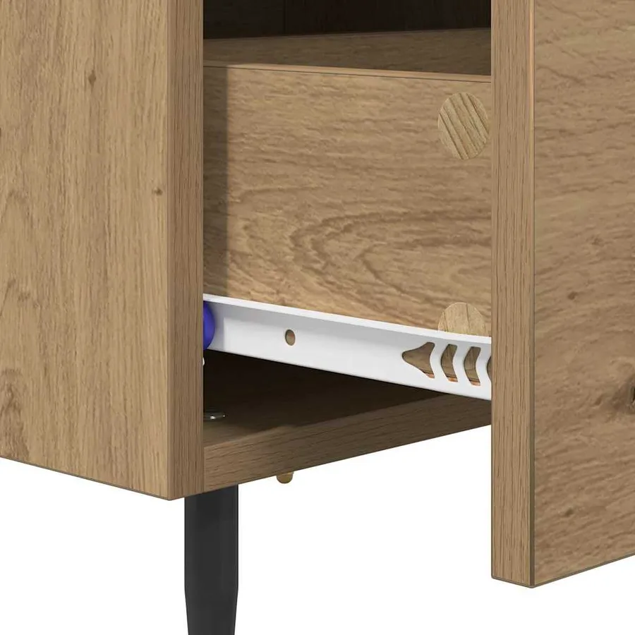 Cabinet de chevet 2 pc Chêne artisanal 40 x 35 x 47,5 cm - 10