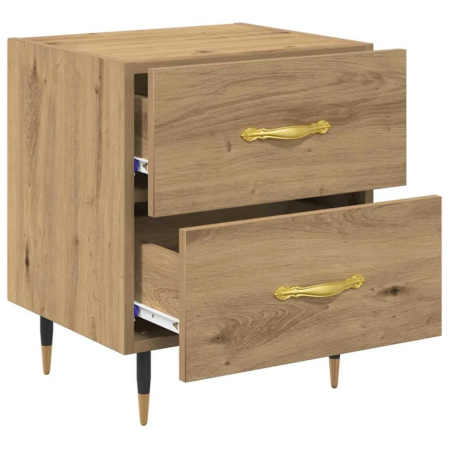 Cabinet de chevet 2 pc Chêne artisanal 40 x 35 x 47,5 cm - 5