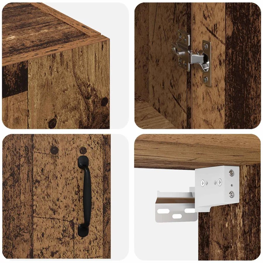 Armoire Murale 2 pcs Bois ancien 69,5 x 34 x 90 cm - 10