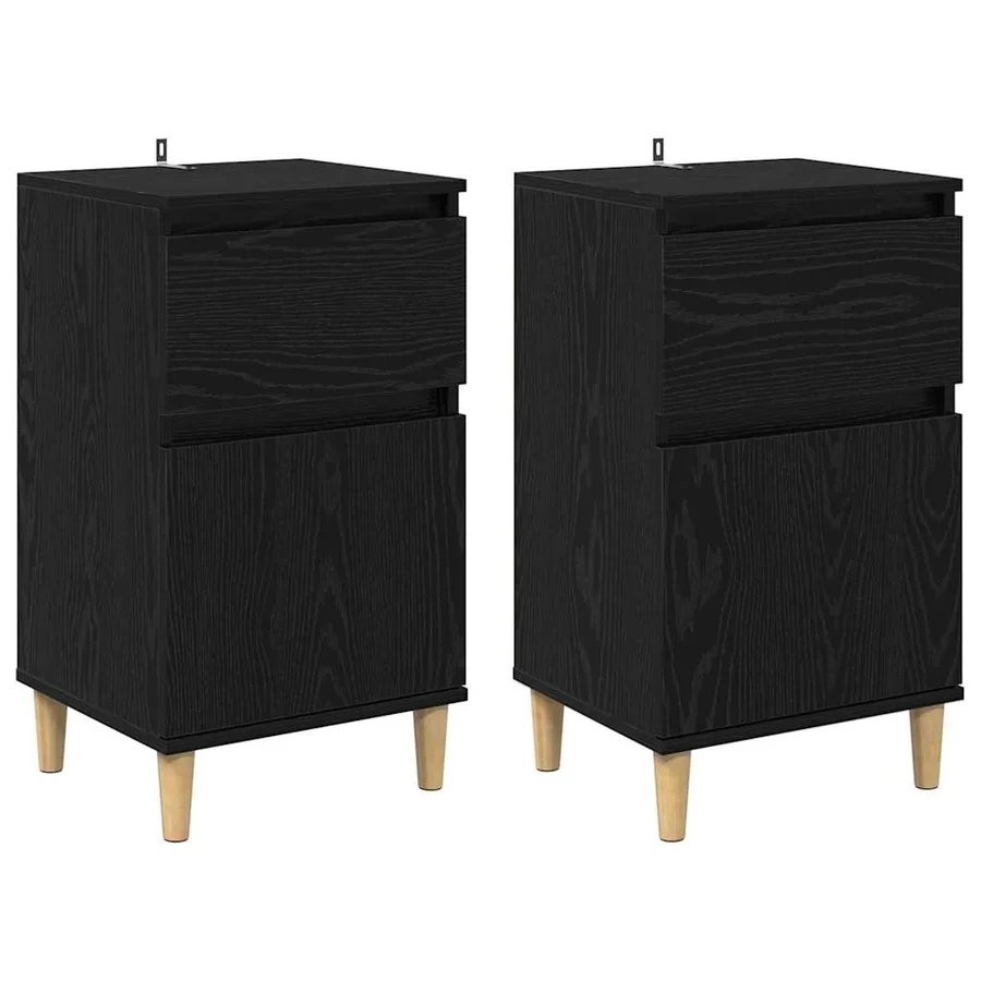 Cabinet de chevet avec tiroir 2 pcs Chêne noir 40 x 35 x 70 cm - 2