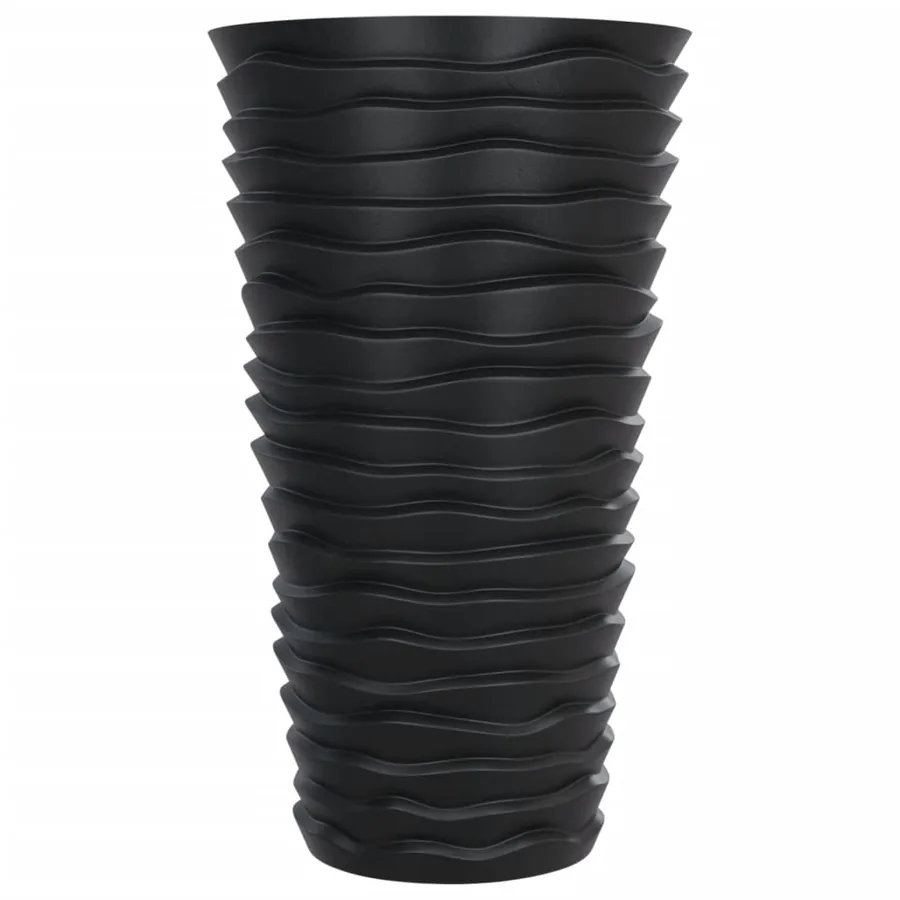 Jardinière et intérieur amovible anthracite aspect rainuré - 4