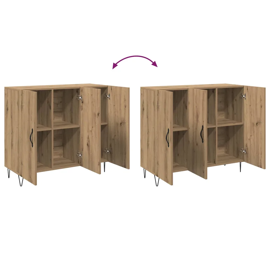 Buffet Chêne artisanal 90 x 32,5 x 80 cm Bois d'ingénierie - 10