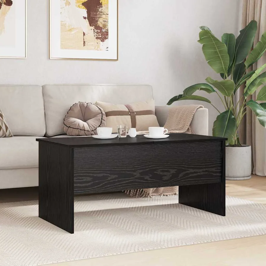 Table basse Chêne noir 102 x 50,5 x 46,5 cm Bois d'ingénierie - 4