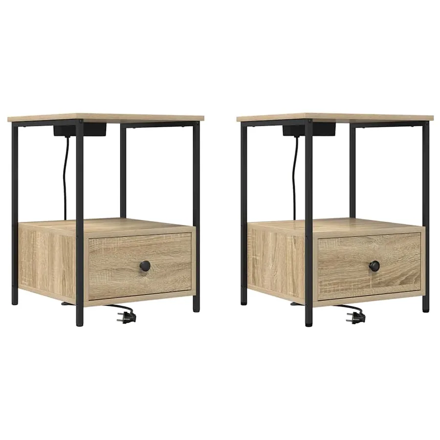Cabinet de chevet 2 pcs Chêne Sonoma 42 x 41 x 56 cm - 2