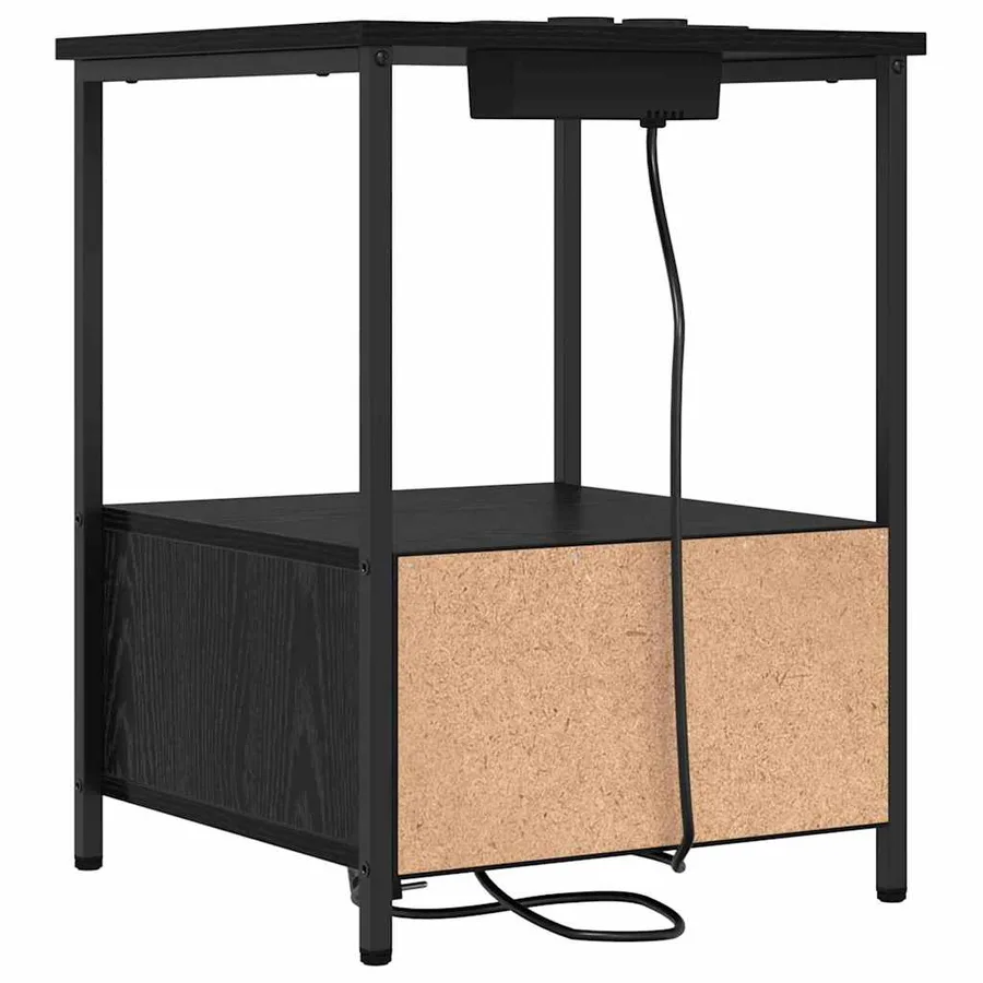 Cabinet de chevet avec tiroir 2 pcs Chêne noir 42 x 41 x 56 cm - 9