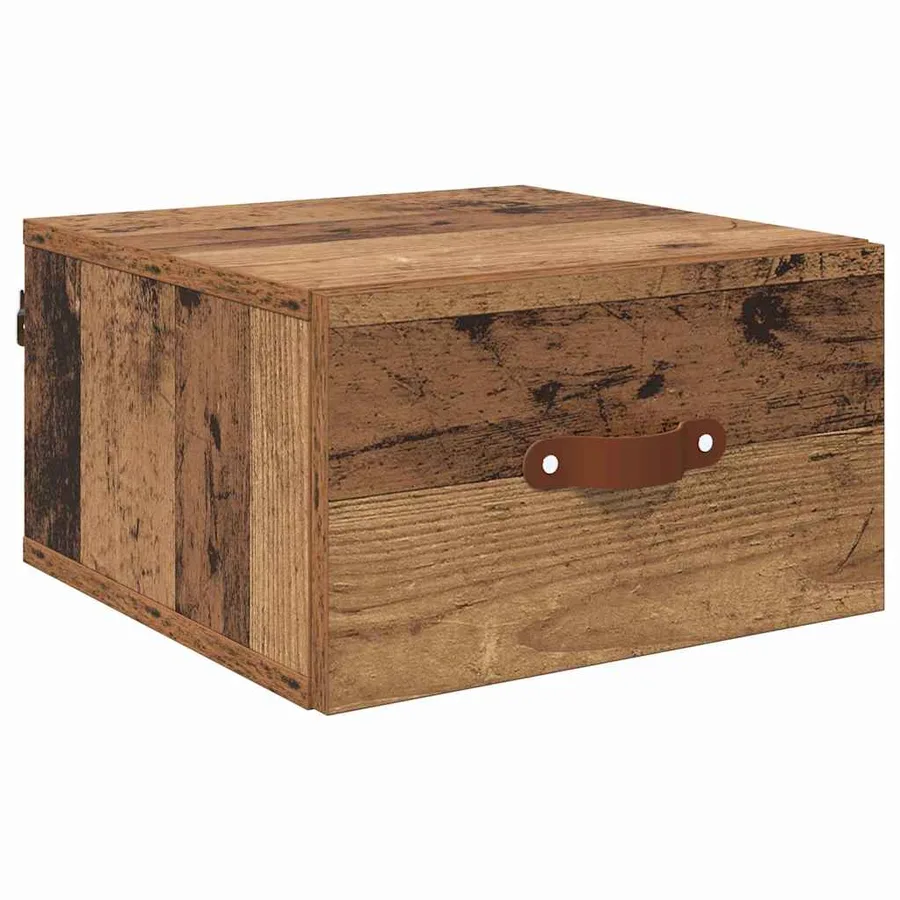 Cabinet de chevet mural Bois Ancien 35 x 35 x 20 cm - 2