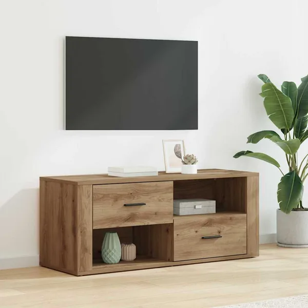 Meuble TV 100 x 35 x 40 cm Chêne artisanal Bois d'ingénierie