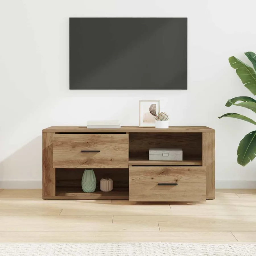 Meuble TV 100 x 35 x 40 cm Chêne artisanal Bois d'ingénierie - 4