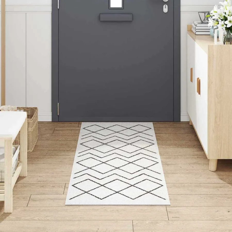 Tapis de Cuisine Blanc 180 x 60 cm Velours - 3