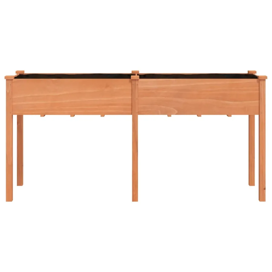 Jardinière avec doublure marron 161x45x76 cm bois massif sapin - 4