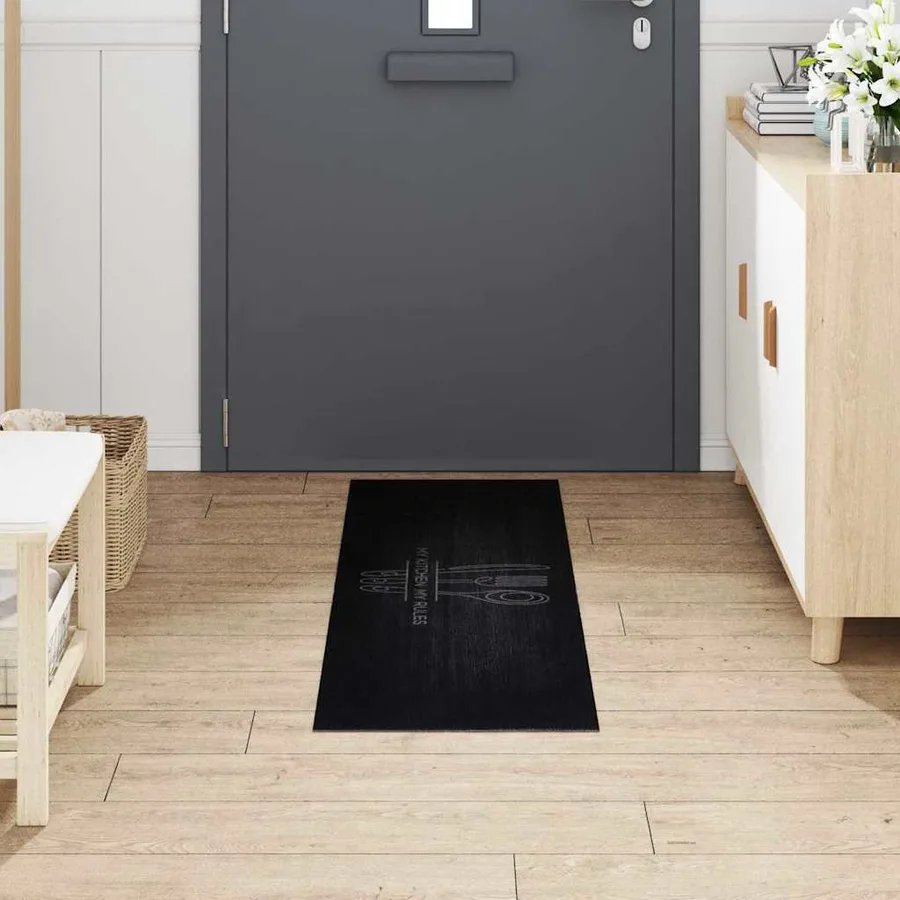 Tapis de Cuisine Couverts Noir 150 x 45 cm Velours - 3