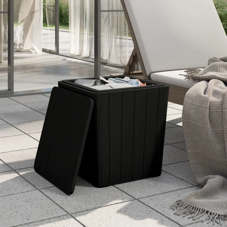 Table de jardin avec couvercle amovible noir polypropylène - 3