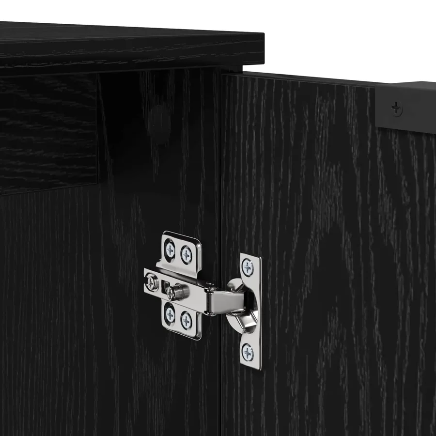 Cabinet de salle de bain Chêne noir 64,5 x 33,5 x 59 cm - 8