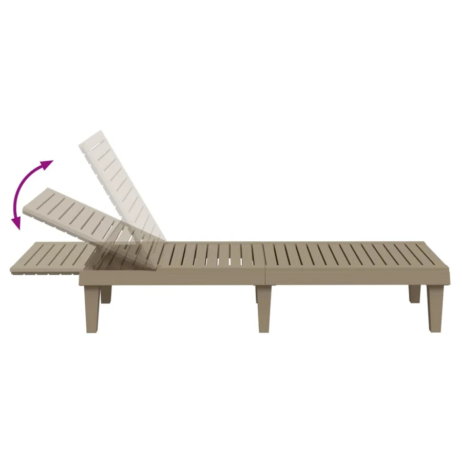 Chaise longue noir 155x58x83 cm polypropylène - 16