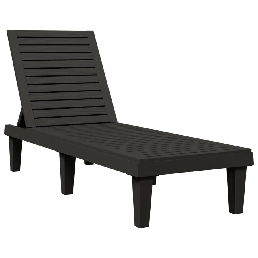 Chaise longue noir 155x58x83 cm polypropylène - 2