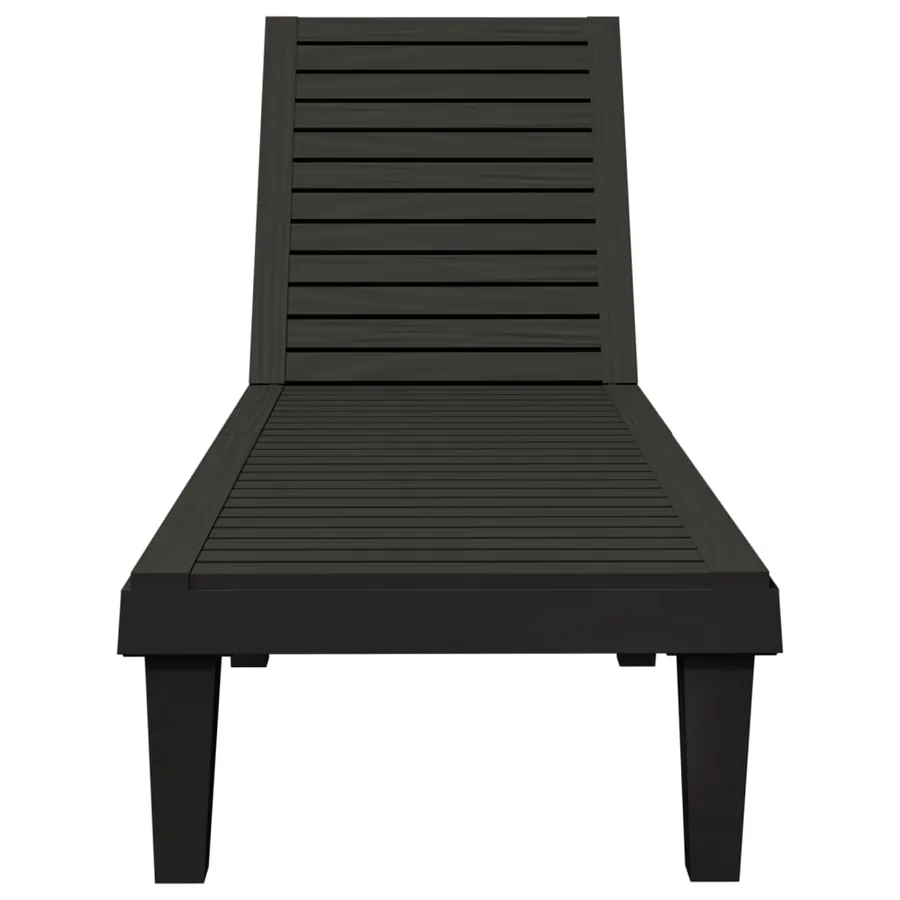 Chaise longue noir 155x58x83 cm polypropylène - 3