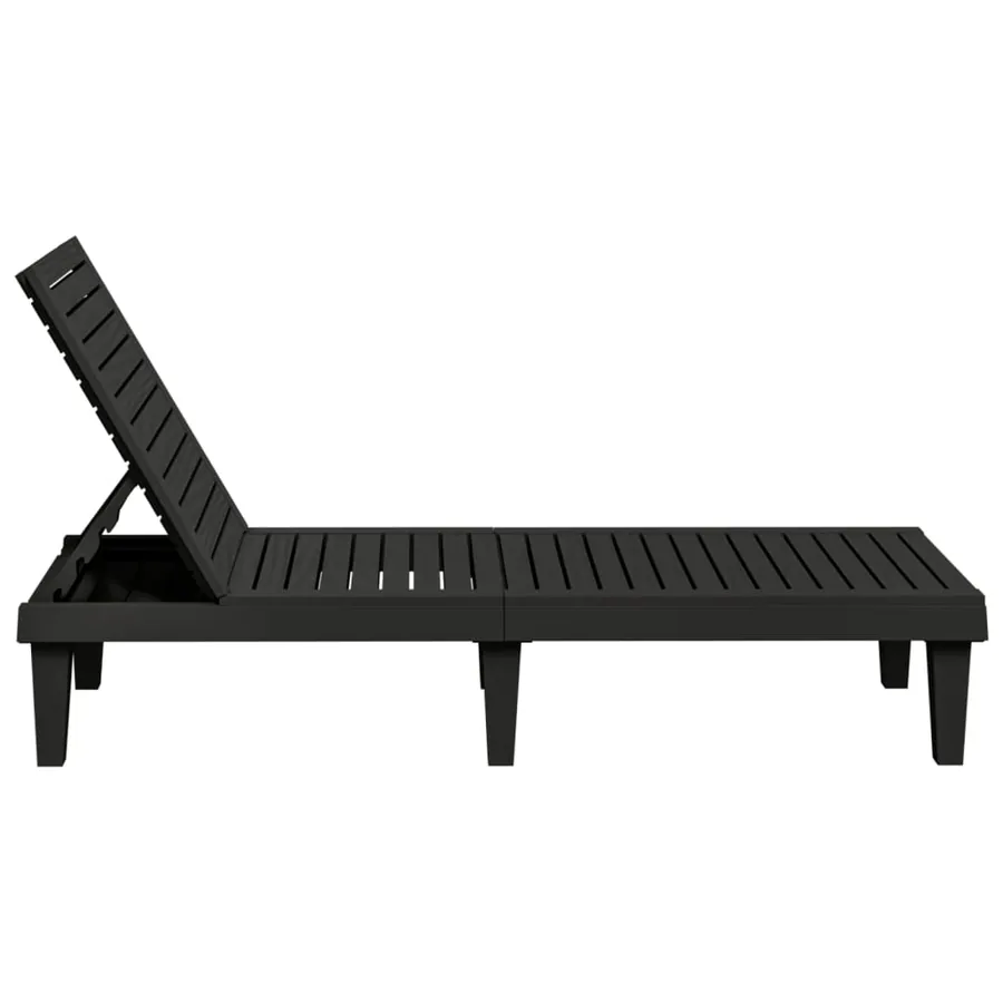 Chaise longue noir 155x58x83 cm polypropylène - 4