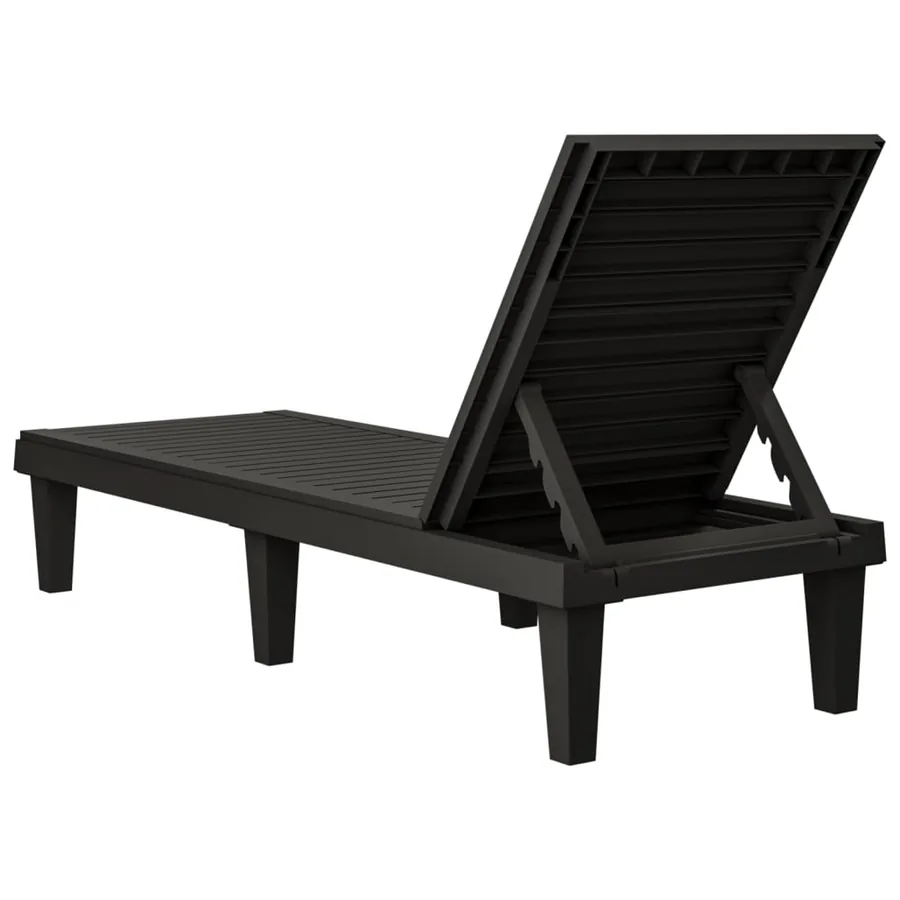 Chaise longue noir 155x58x83 cm polypropylène - 5