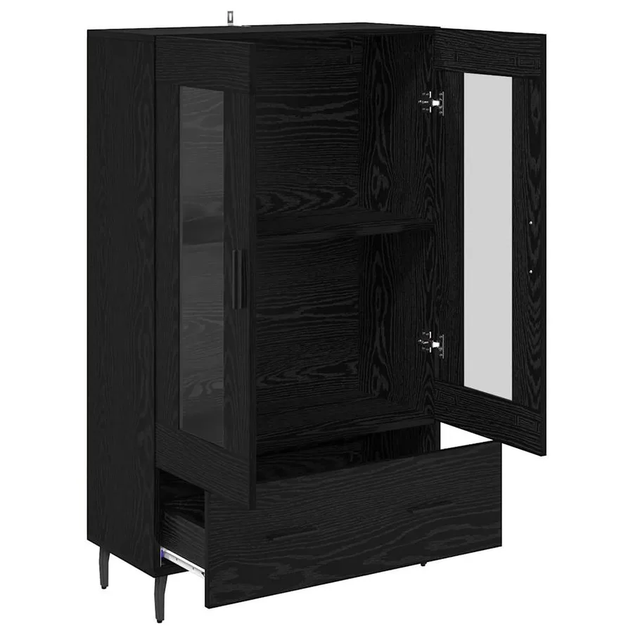 Haut Armoire Chêne noir 69,5 x 31 x 115 cm Bois d'ingénierie - 5