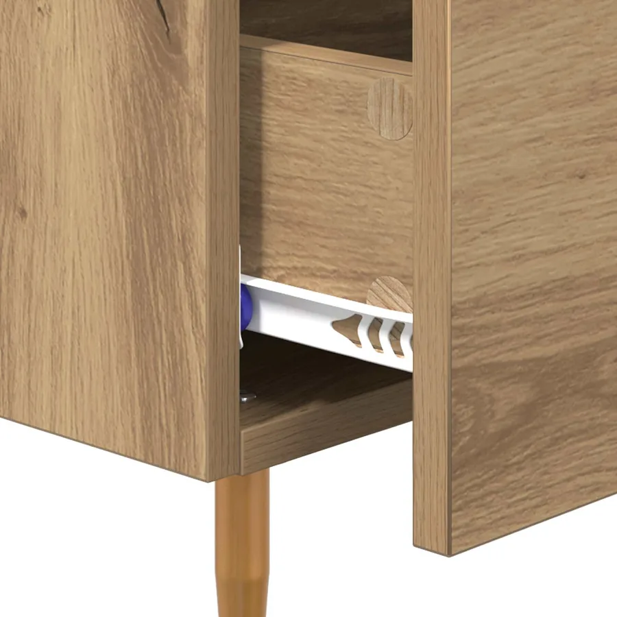 Cabinet de chevet Chêne artisanal 40 x 40 x 66 cm - 9