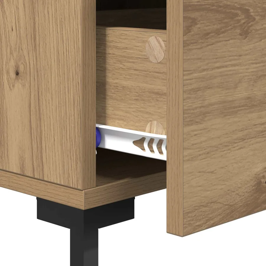 Cabinet de chevet Chêne artisanal 40 x 40 x 66 cm - 9
