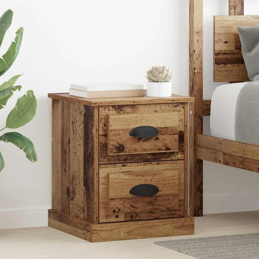 Cabinet de chevet 2 pcs Bois ancien 39 x 39 x 47.5 cm