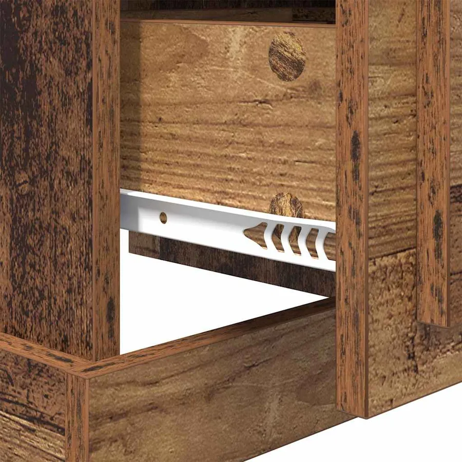 Cabinet de chevet 2 pcs Bois ancien 39 x 39 x 47.5 cm - 10