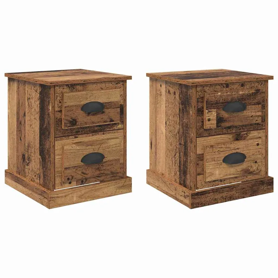 Cabinet de chevet 2 pcs Bois ancien 39 x 39 x 47.5 cm - 2