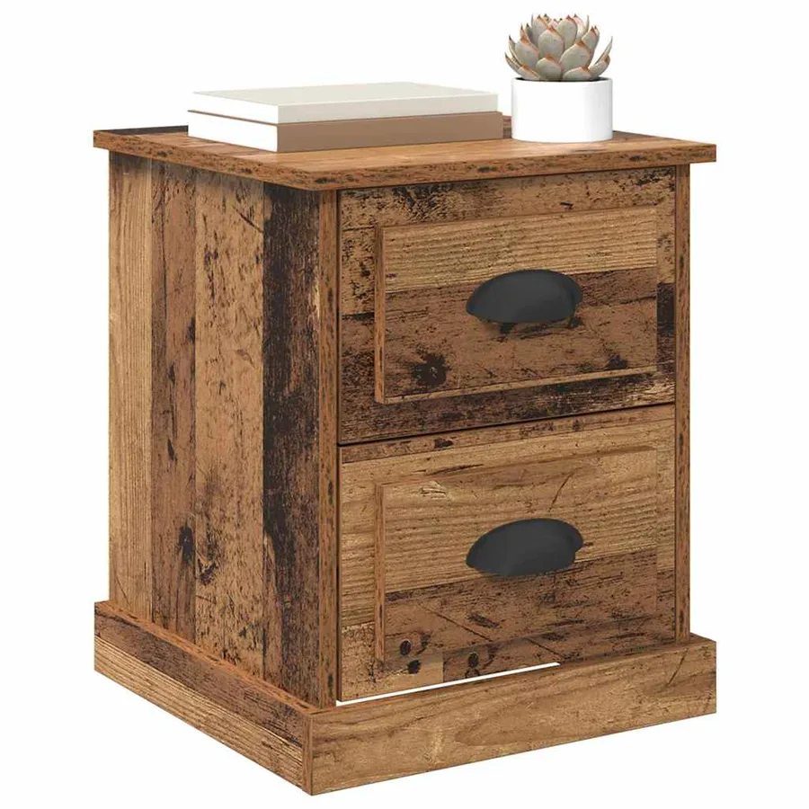 Cabinet de chevet 2 pcs Bois ancien 39 x 39 x 47.5 cm - 3