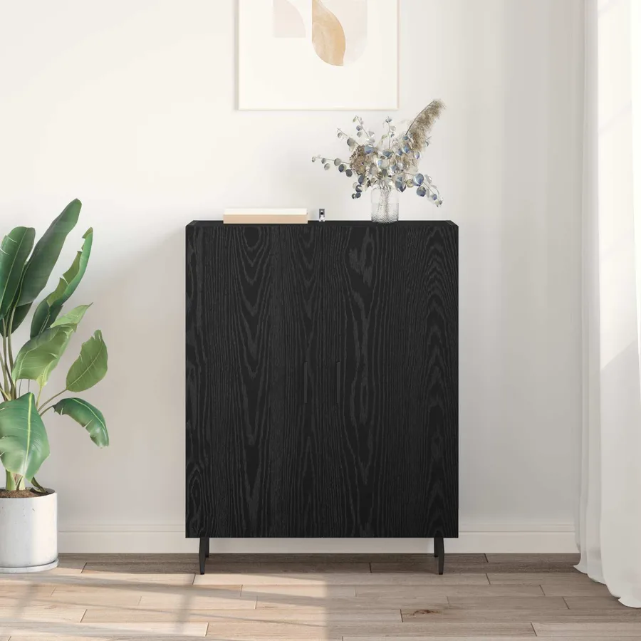 Buffet Chêne noir 69,5 x 34 x 90 cm Bois d'ingénierie - 4