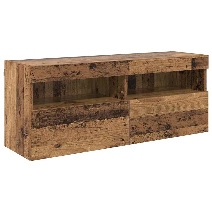 Meuble TV mural Bois Ancien 100 x 30 x 40 cm Bois d'ingénierie - 2