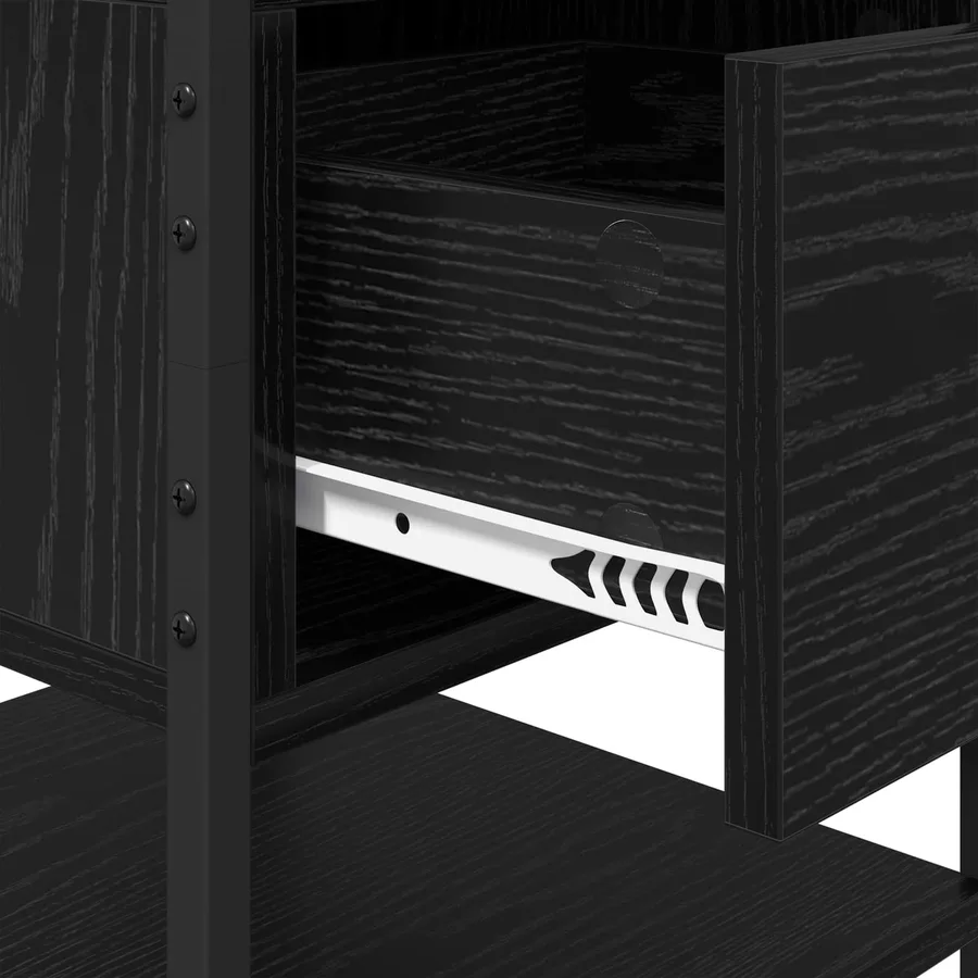 Cabinet de chevet avec tiroir 2 pcs Chêne noir 40 x 42 x 56 cm - 10