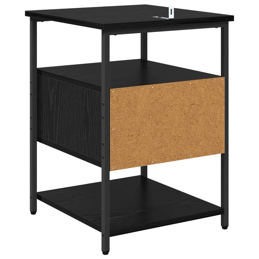 Cabinet de chevet avec tiroir 2 pcs Chêne noir 40 x 42 x 56 cm - 9
