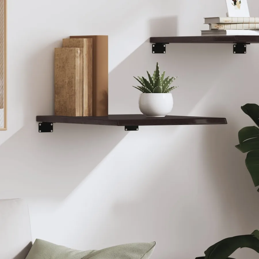 Étagère murale marron foncé 40x60x2 cm bois chêne massif traité - 3