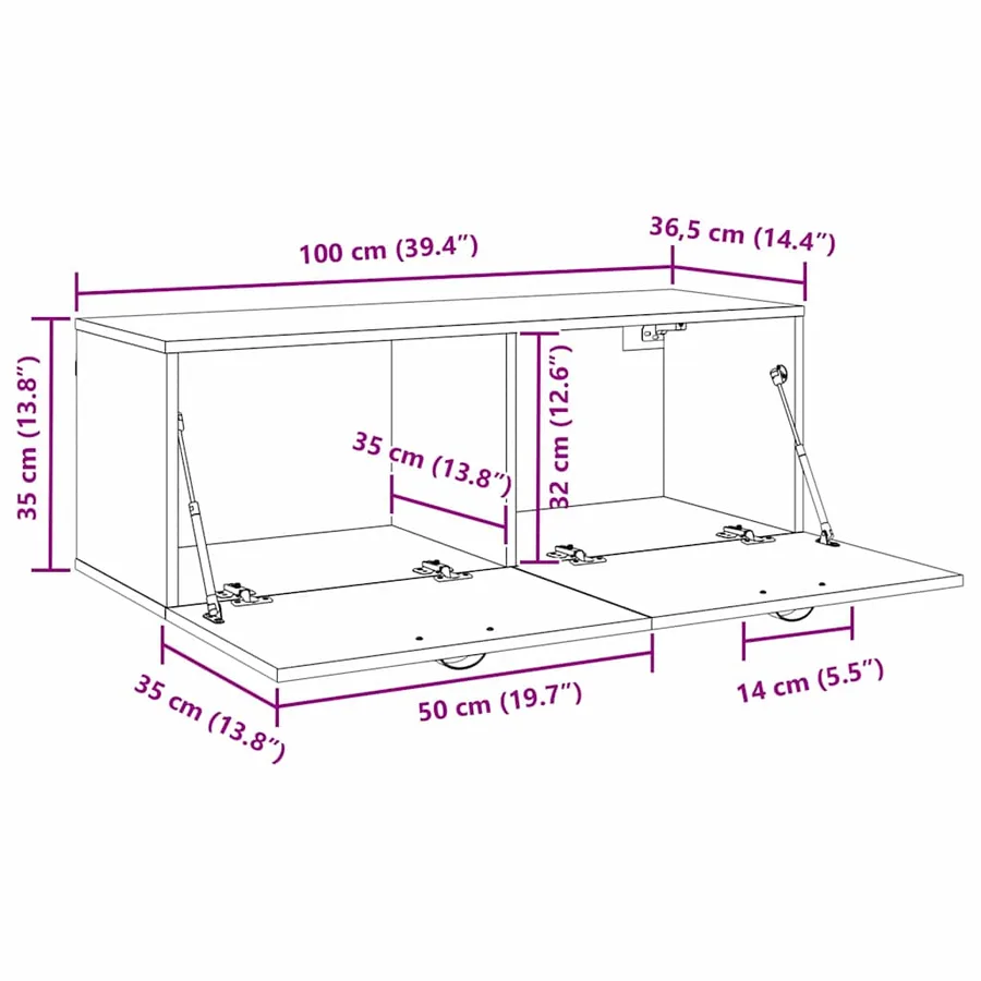 Armoire Murale 100 x 36,5 x 35 cm Bois d'ingénierie - 13