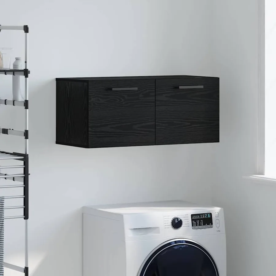 Meuble mural Chêne noir 80 x 36.5 x 35 cm Bois d'ingénierie