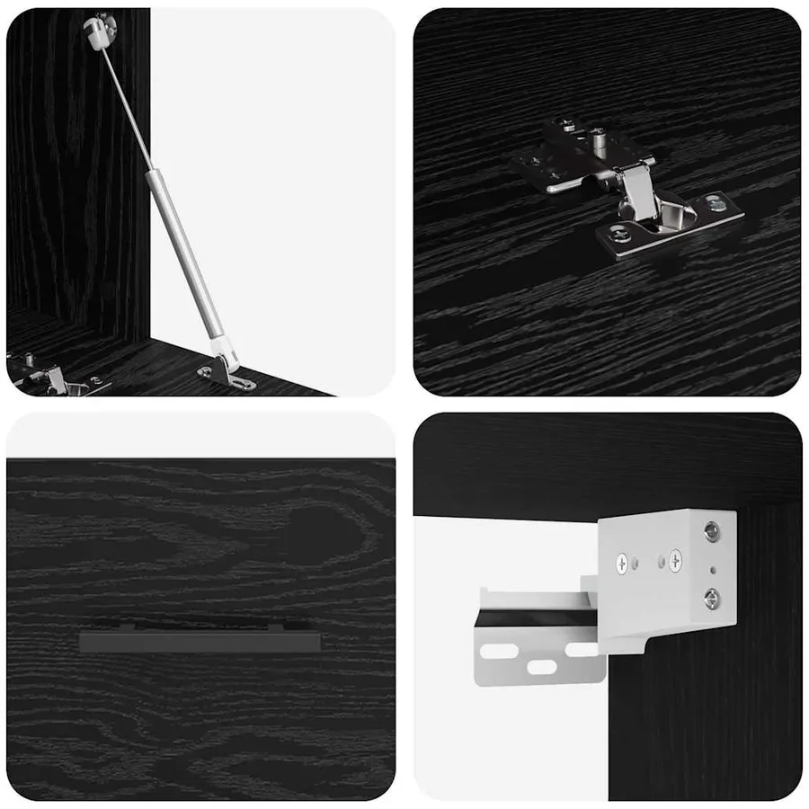 Meuble mural Chêne noir 80 x 36.5 x 35 cm Bois d'ingénierie - 9