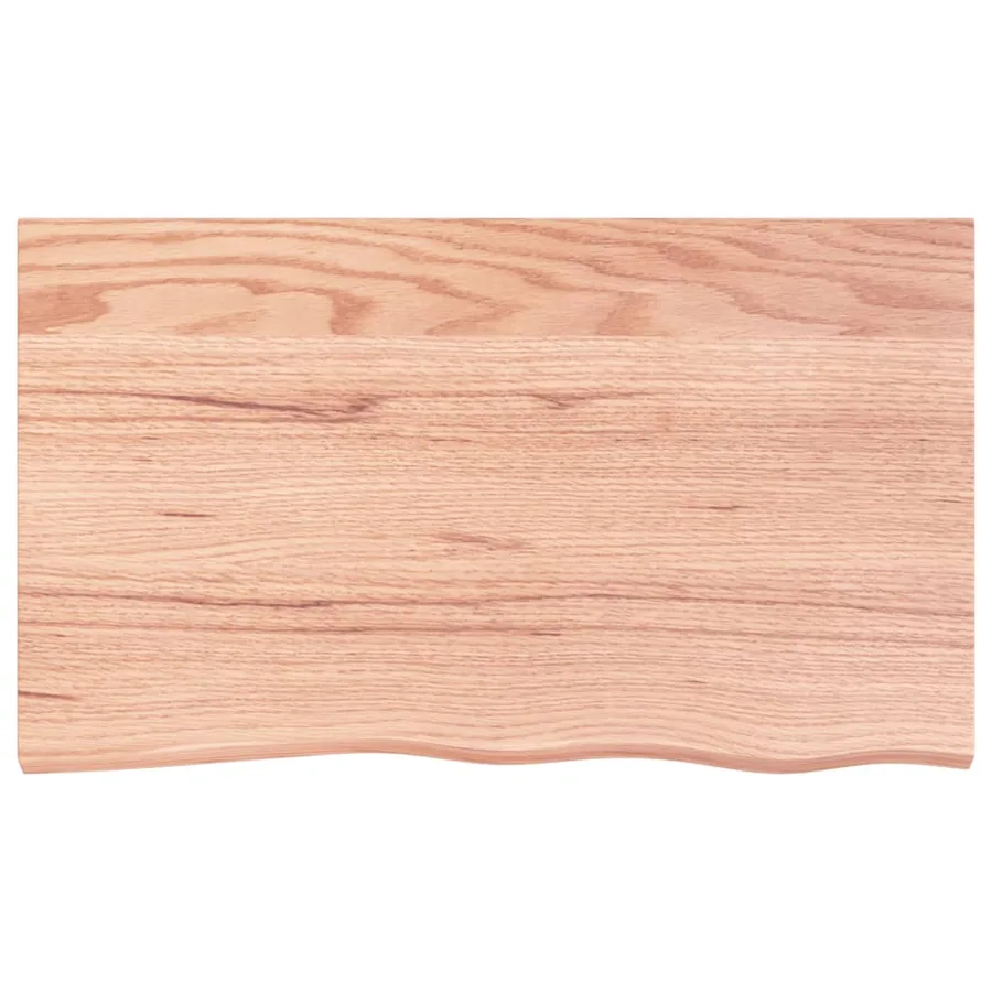 Étagère murale marron clair bois chêne massif traité - 4