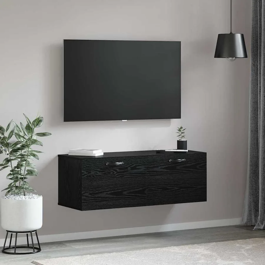 Armoire Murale Chêne noir 100 x 36,5 x 35 cm Bois d'ingénierie - 4